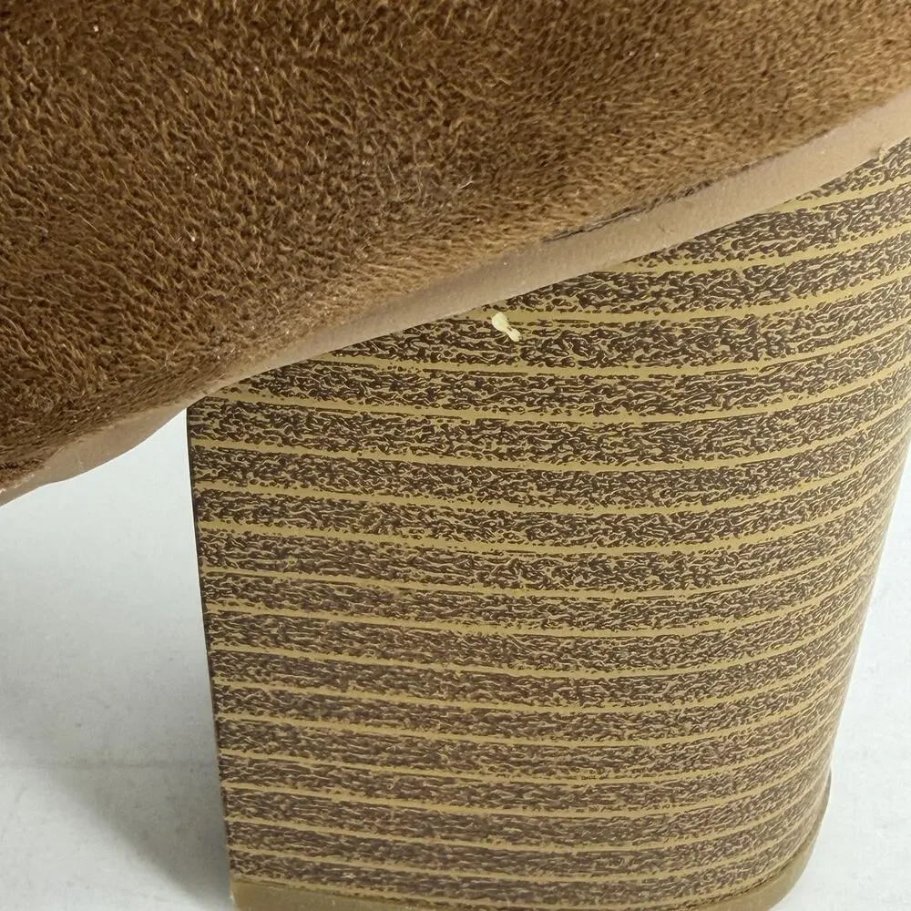 Soda Over The Knee Riding Boots Womens 8.5 Chestnut Faux Suede Lace Up Aspire-S